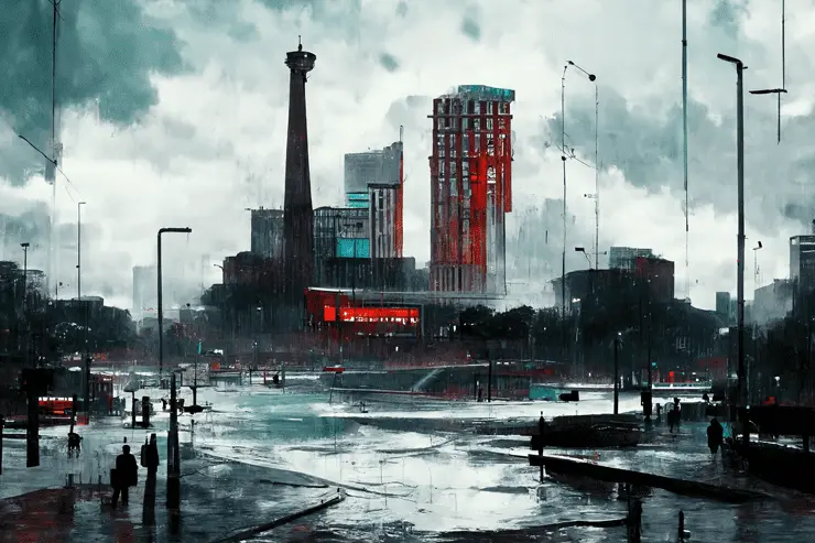 Blog 19 An industrial park of a city during cloudy weather.
