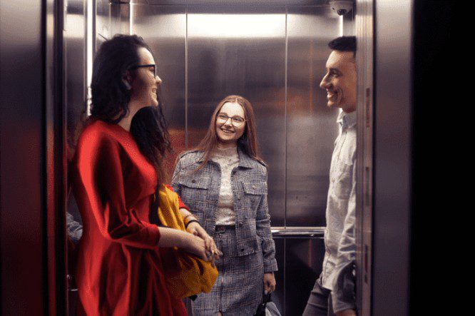 People smile & talking about Hire2retire