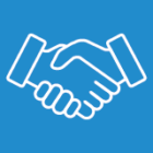 RoboMQ Homepage - Hire2Retire 219 An icon for Handshake describing the superior first day at work with Hire2Retire
