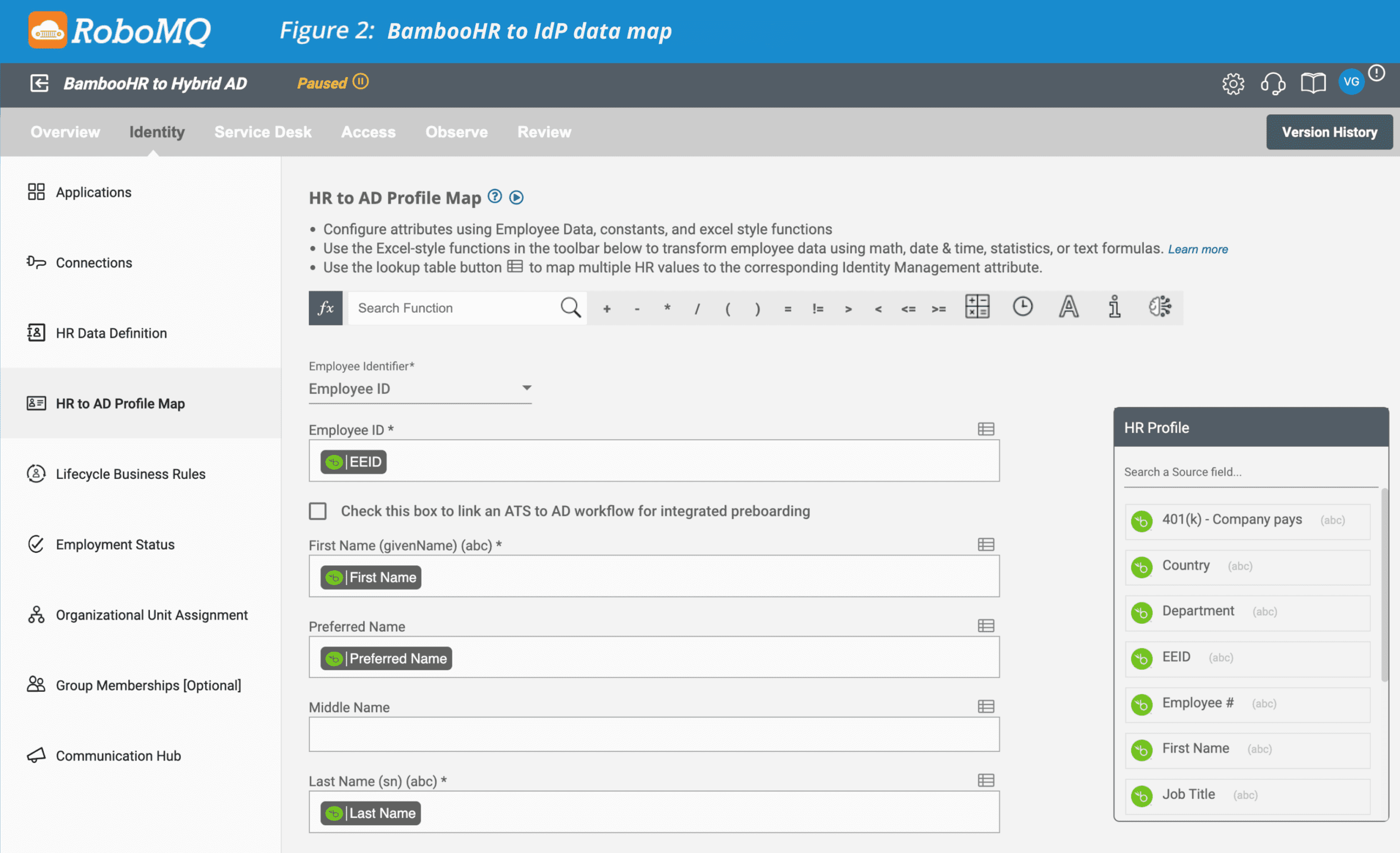 BambooHR to IDP data map