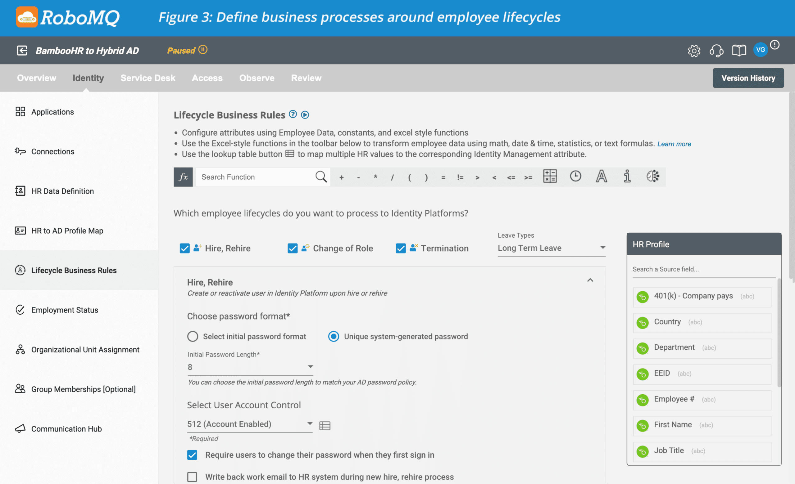 Define business processes around employee lifecycles
