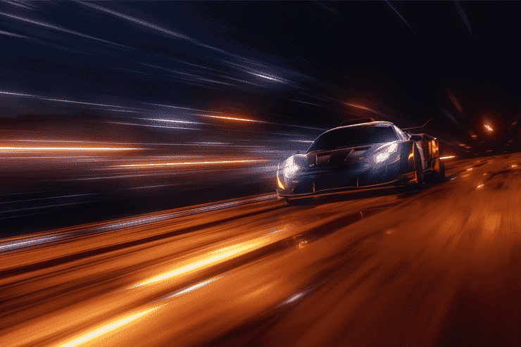 Employee Life Cycle Management 17 A sports car drives on a highway at night.