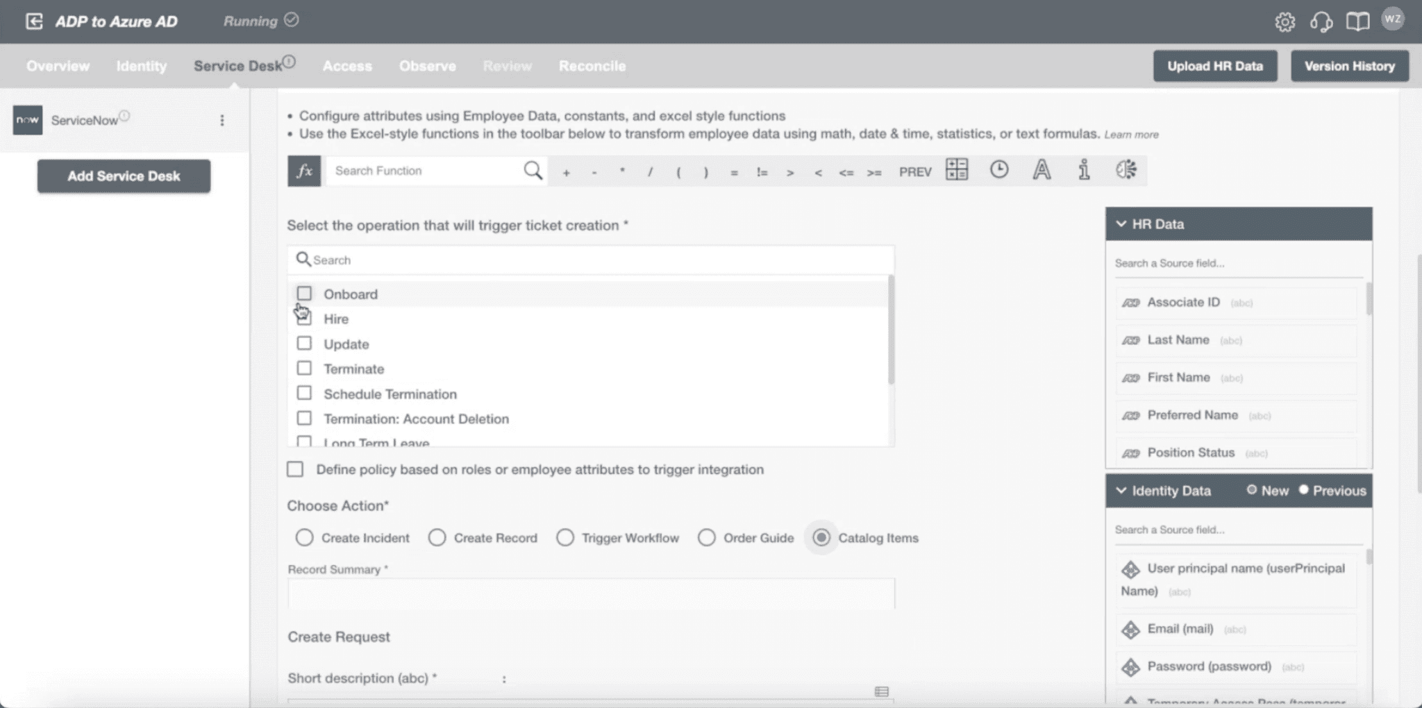Use ServiceNow’s order guide & catalog item via Hire2Retire