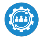 An automation icon with group and sync image in between describing HR-IT Efficiency in Hire2Retire