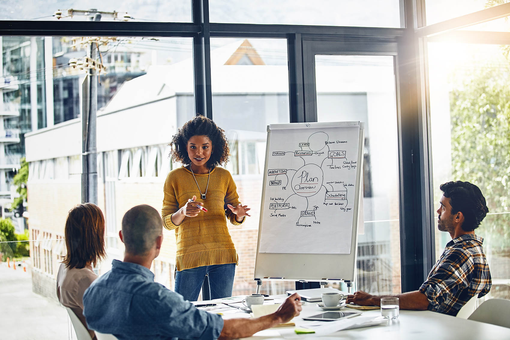 Blog 29 A company employee giving presentation, they use Hire2Retire for employee lifecycle management