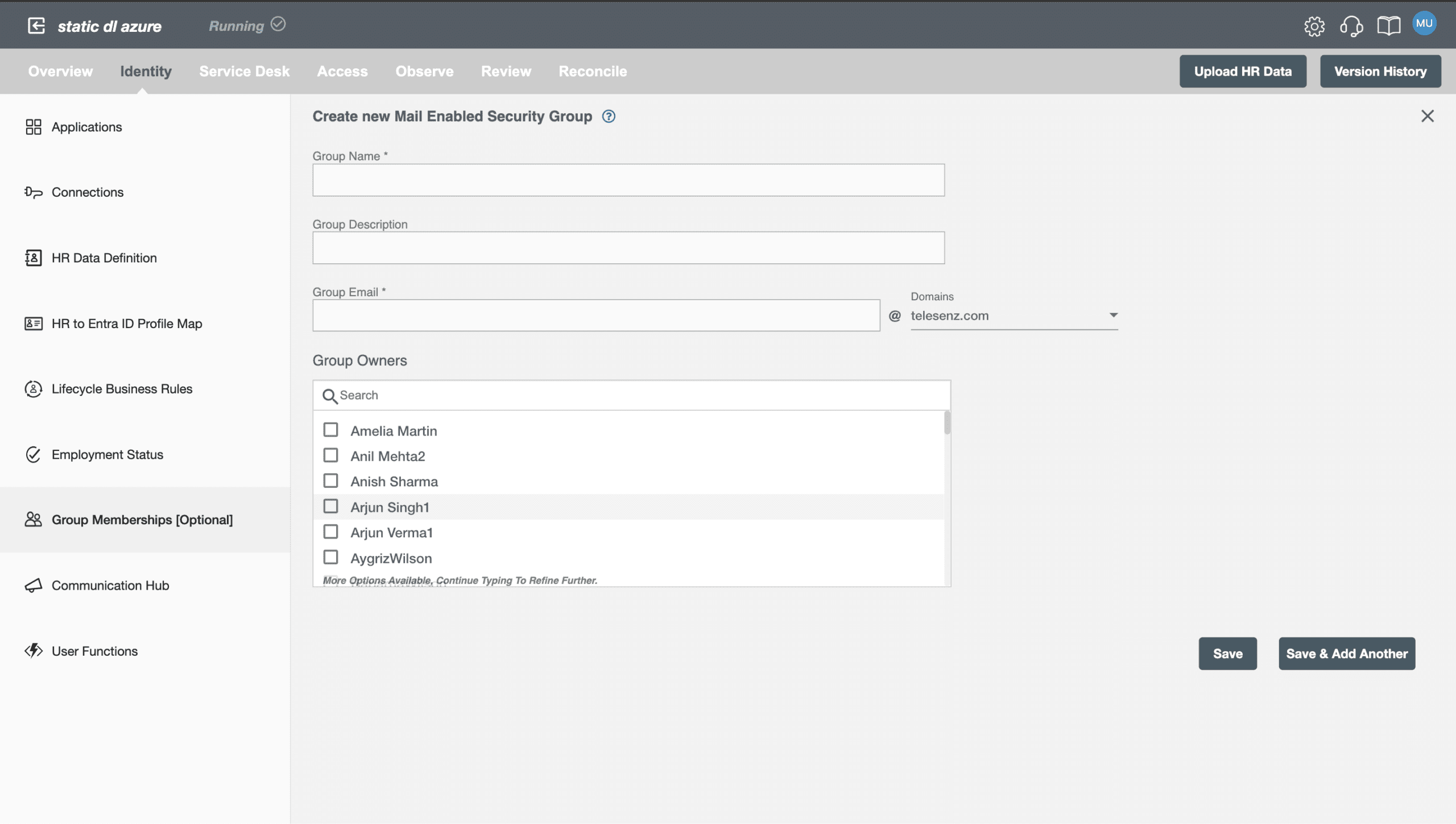 Group creation at design time.