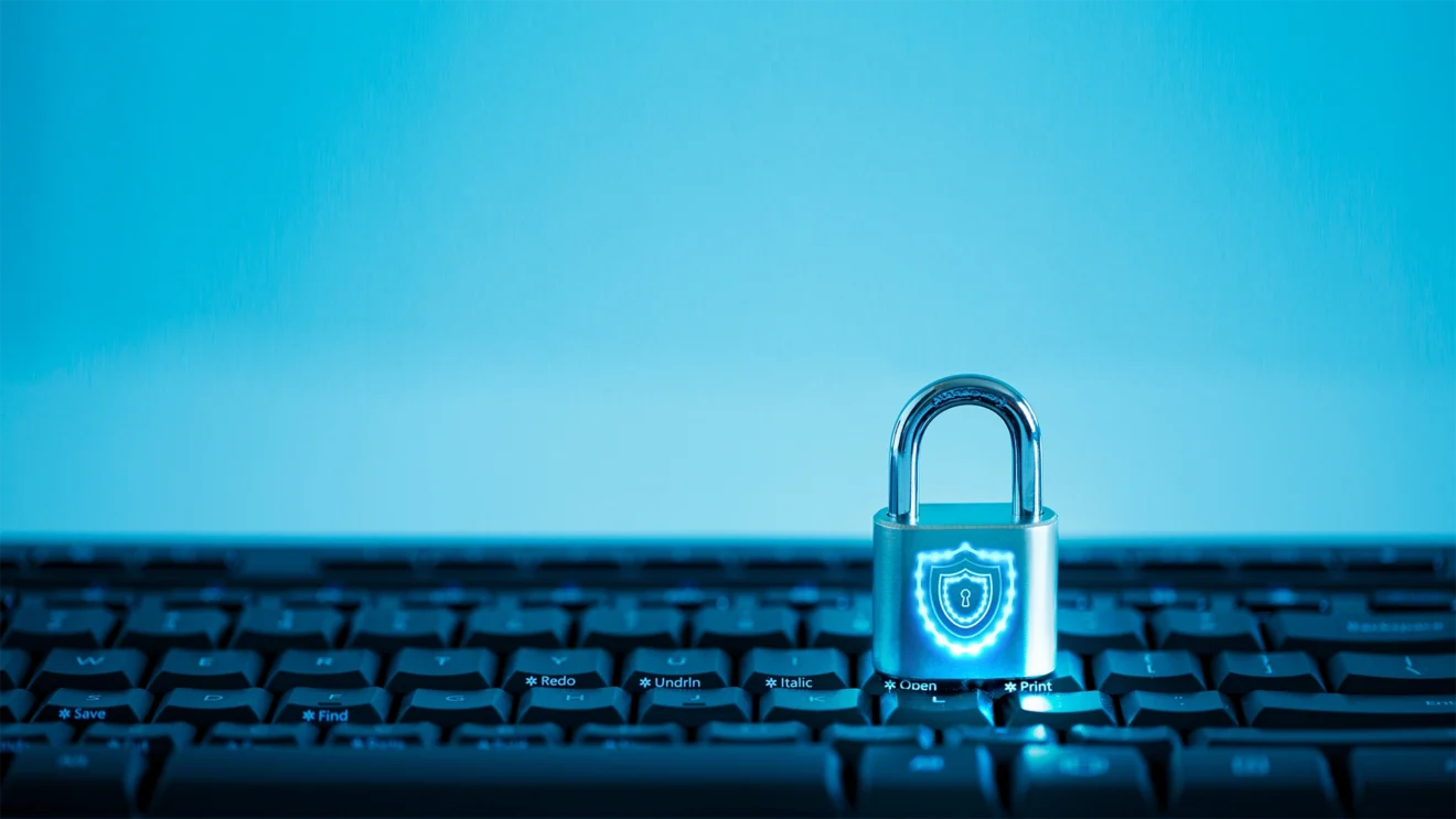 How To Homepage 22 A padlock sitting on a keyboard.