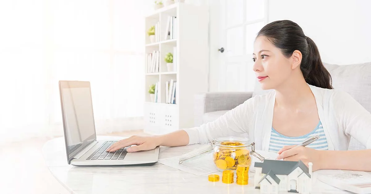 Woman working at finance company