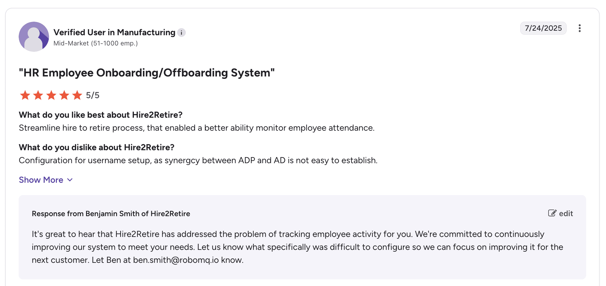Hire2Retire Named a High Performer in G2 Fall 2025 Reports for Workforce Lifecycle Management 1 G2 Fall 2025 Reports Screenshot 2