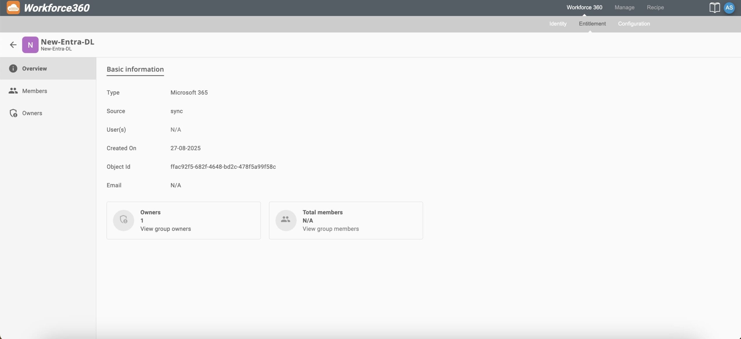 Workforce360 Entitlement Management
