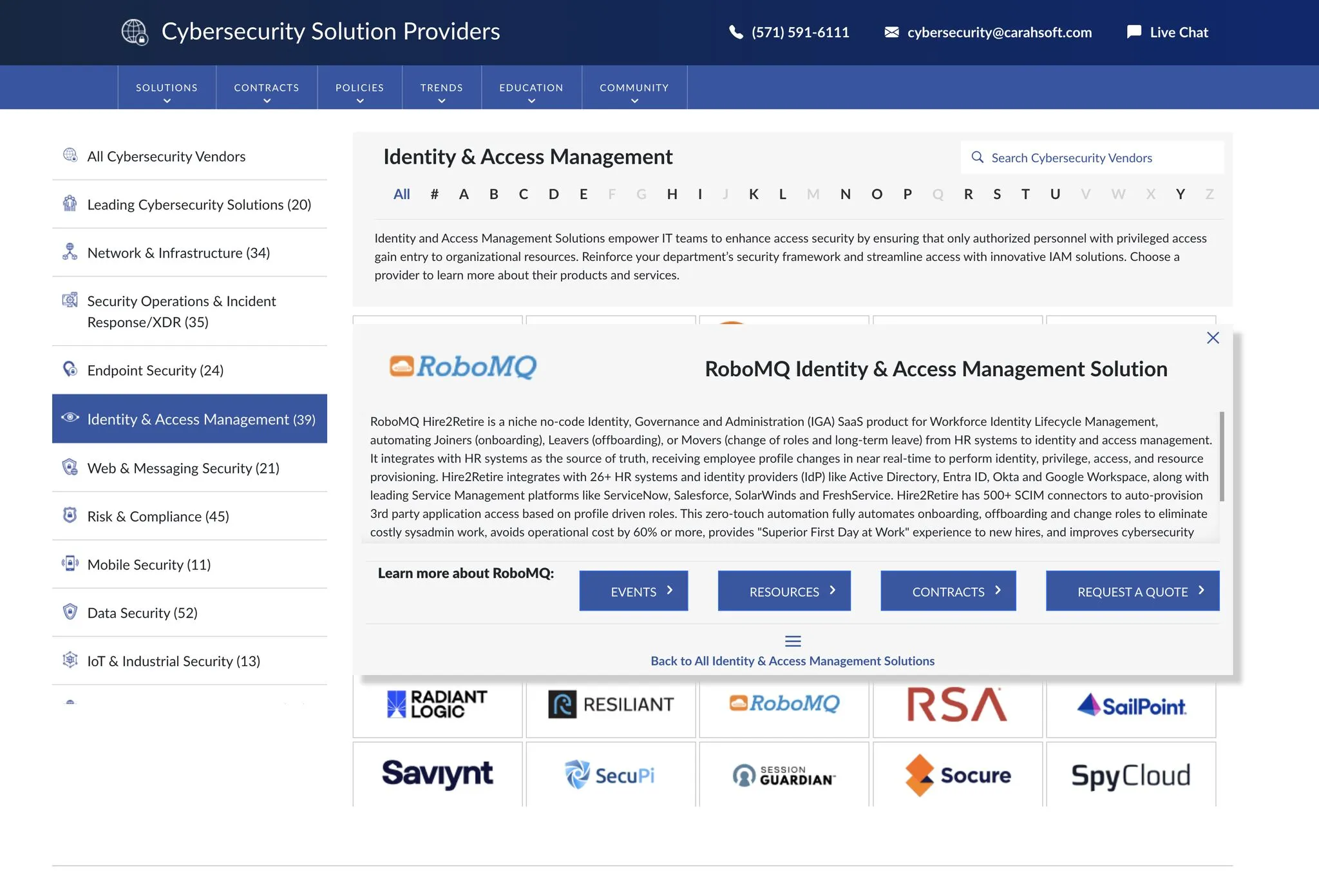 RoboMQ Hire2Retire IGA is available on Carahsoft for procurement by federal, state and local agencies