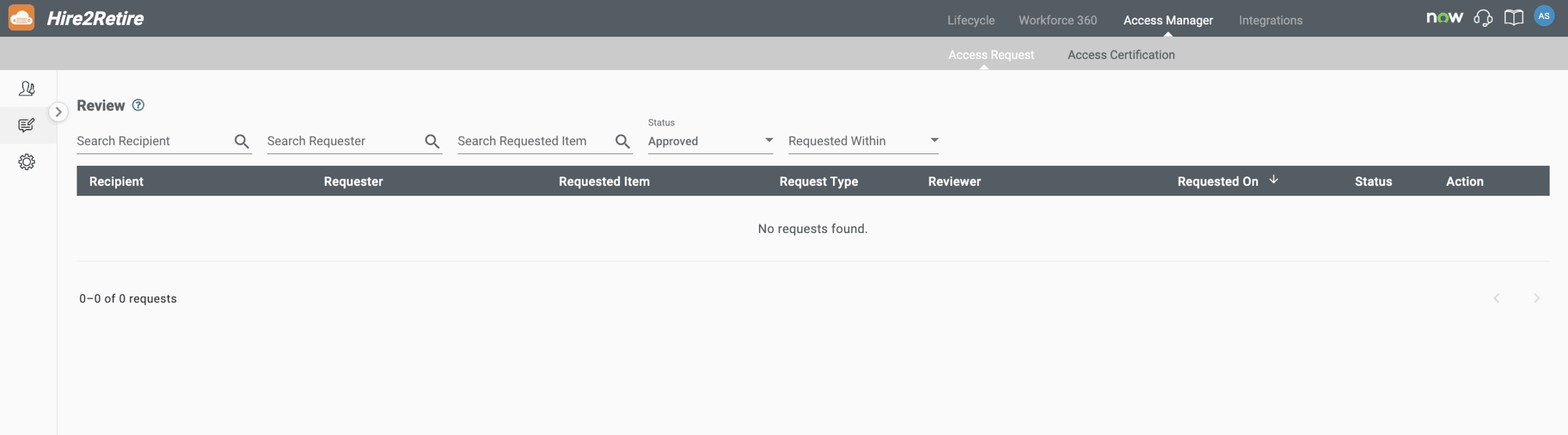 Here you can review the entitlement request for approval or rejection.