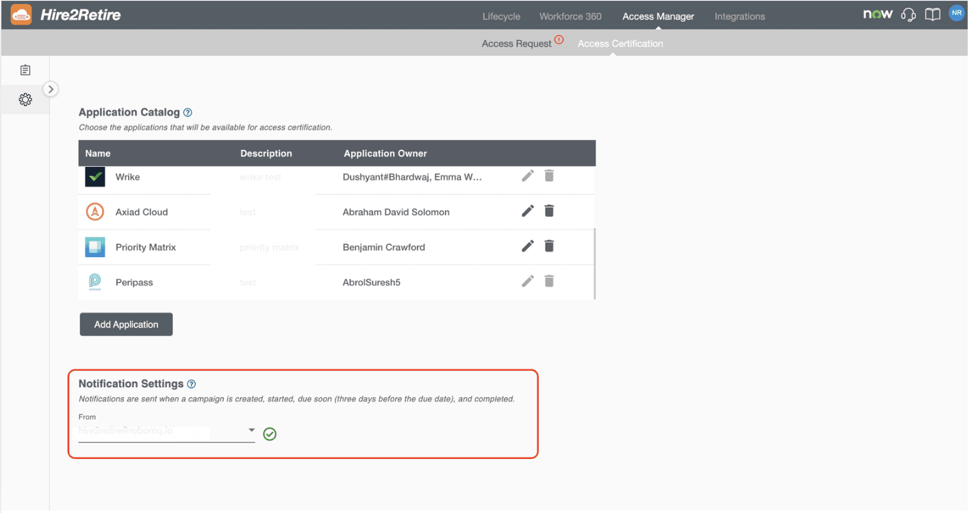 Phase 10.2 Access Certificaiton Email Notifications