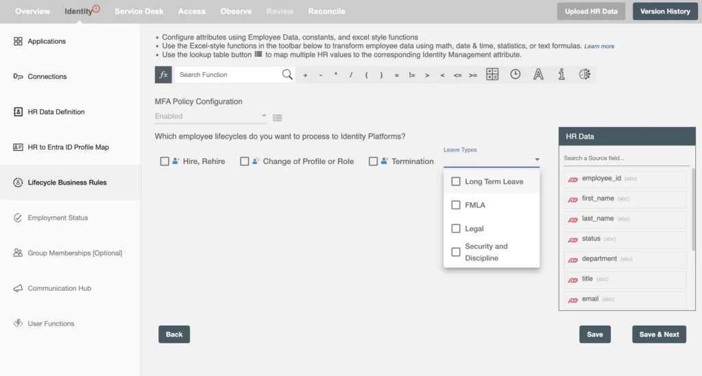 Employment Status Handling