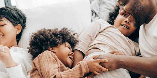 Father enjoying time with kids